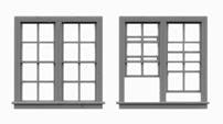 Tichy 8071 HO 36" x 52" 8/8 Double Hung Windows (Pack of 12)