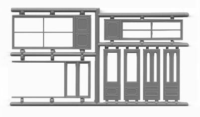 Tichy 8118 HO Factory Door And Masonry Frame With Transom (Pack of 3)