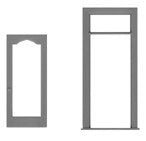 Tichy 8195 HO 36" x 80" Storefront Glass Door w/Separate Frame (3)