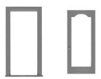 Tichy 8196 HO 36" x 80" 5-Panel Door w/Separate Frame w/Transom (Pack of 3)
