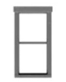Tichy 8240 HO 30" x 67" 1/1 Double Hung Window With Fancy Top Trim (12)