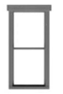 Tichy 8241 HO 32" x 67" 1/1 Double Hung Window with Fancy Top Trim (Pack of 12)
