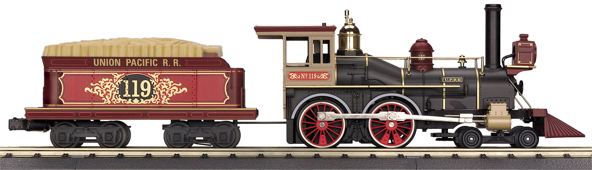 MTH 30-1672-1 O-27 UP 4-4-0 General Steam Locomotive w/PS3 #119