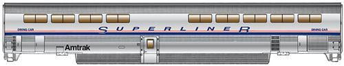 Walthers 920-11080 HO Amtrak 85' Bombardier Superliner II Phase IV Diner