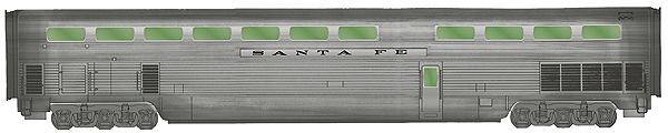 Walthers 9790 HO Santa Fe El Capitan Budd 85' Hi-Level Diner #650-655