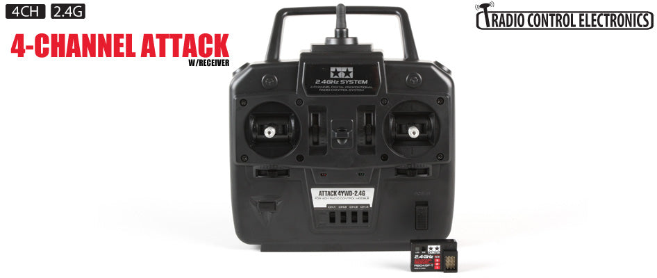 Tamiya 7255252 Attack 2.4 GHz 4-Channel Radio System for 1:14 Semi-Trucks