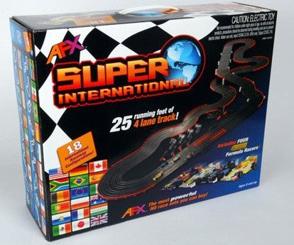 AFX 21018 HO Slot Car Mega G 4-Lane Super International Race Car Set #21018