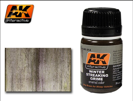 AK Interactive AK014 Winter Streaking Grime Enamel Paint - 35 ml Bottle