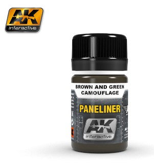 AK Interactive 2071 Panel Liner Brown & Green Camouflage Enamel Paint - 35ml