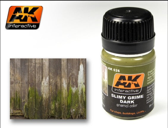 AK Interactive AK026 Slimy Grime Dark Enamel Paint - 35 ml Bottle