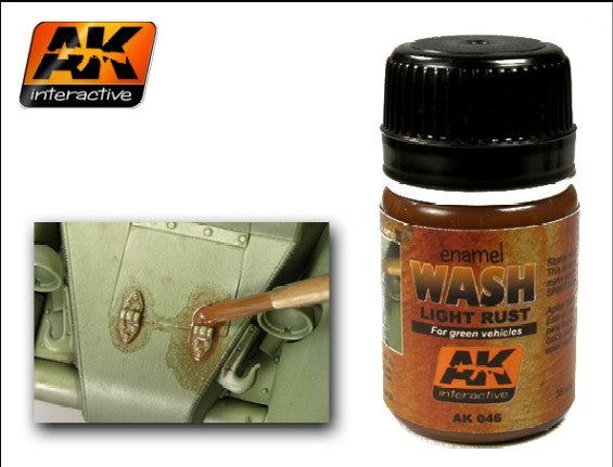 AK Interactive AK046 Light Rust Enamel Wash - 35 ml Bottle