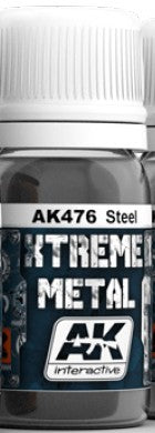 AK Interactive 476 Xtreme Metal Steel Metallic Paint 30ml Bottle