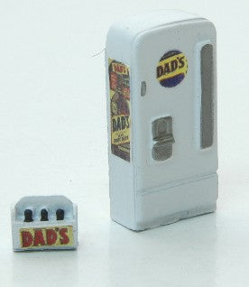 JL Innovative Design 749 HO Dad's Rootbeer Custom Upright Soda Machine & 6-Pack