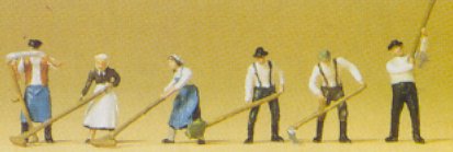 Preiser 79055 N People Harvesting Hay Figures (Set of 6)