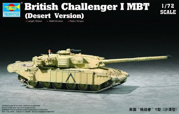 Trumpeter 07105 1:72 British Challenger I Main BattleDesert Version Tank Kit