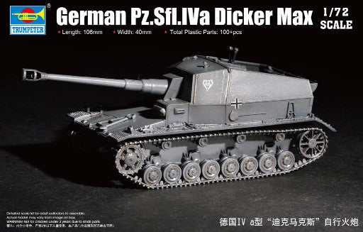 Trumpeter 07108 1:72 German PzSf Iva Dicker Max Military Tank Model Kit