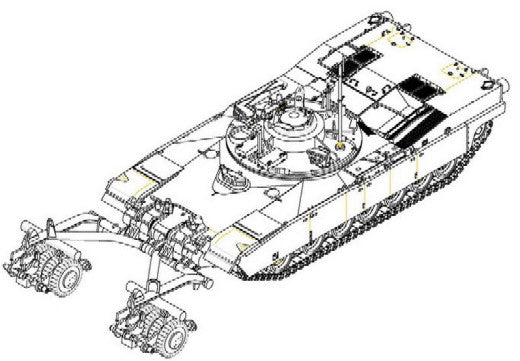 Trumpeter 07280 1:72 M1 Panther II Mine Clearing Military Tank Model Kit
