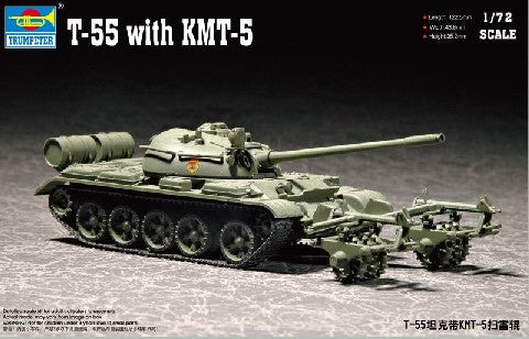Trumpeter 07283 1:72 T-55with KMT-5 Military Tank Model Kit