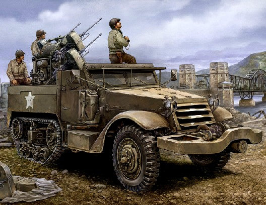 Trumpeter 00911 1:16 M16 Halftrack w/Multiple-Gun Military Artillery Kit VG/Box
