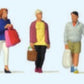 Preiser 10673 HO Shoppers with Bags Figures (Set of 5)