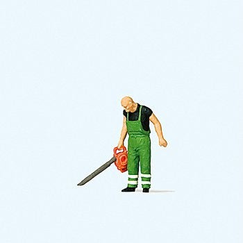 Preiser 28188 HO Man with Leaf Blower Figure