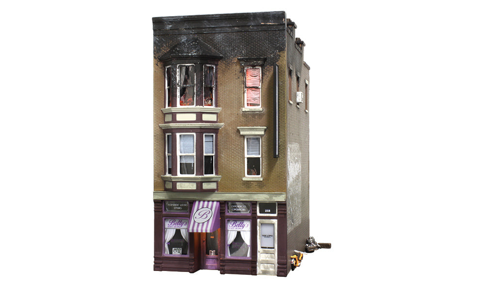 Woodland Scenics BR5051 HO Scale Built-&-Ready Betty's Burning Building