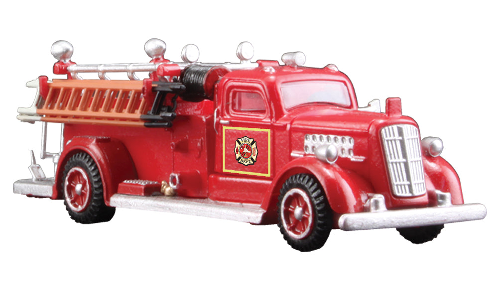 Woodland Scenics AS5567 HO AutoScenes 1950's Fire Truck W/Ladders & Hoses