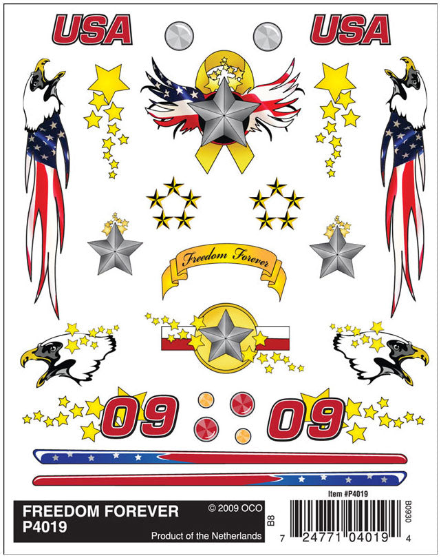 PineCar P4019 Freedom Forever Dry Transfer Decals