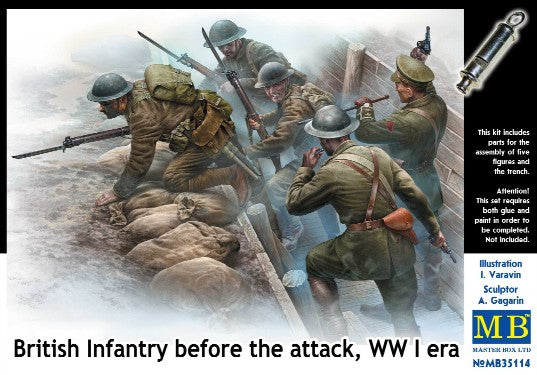 Master Box Models 35114 1:35 British Infantry Before the Attack WWI Era Kit