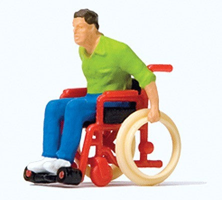 Preiser 28164 HO Scale Man in Wheelchair Figure (Rollstuhlfahrer)