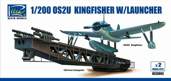 RIICH MODELS 20003 1:200 OS2U Kingfisher Aircraft w/Launcher (2 Kits)