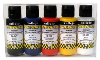 Vallejo Paint 62101 Basic Opaque Premium Color Acrylic Paints (Set of 5)