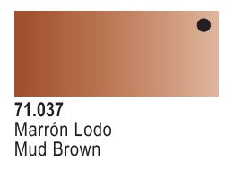 Vallejo Paint 71037 Mud Brown Model Air Matte Acrylic Paint - 17 ml. Bottle