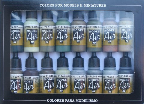 Vallejo Paint 71180 WWII Allied Forces Model Air Acrylic Paints (Set of 16)