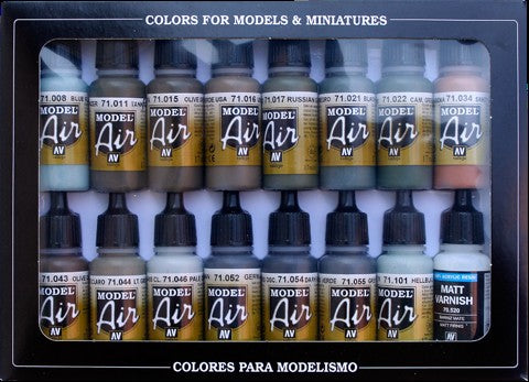 Vallejo Paint 71193 RLM Colors Model Air Matte Acrylic Paints (Set of 16)
