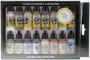 Vallejo Paint 71194 Weathering Colors Model Air Acrylic Paints (Set of 16)