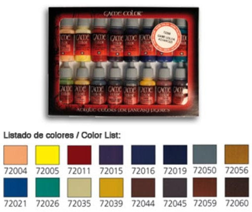 Vallejo Paint 72298 Advanced Game Color Acrylic Paints (Set of 16)