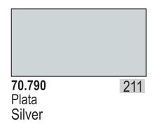 Vallejo Paint 70790 Liquid Silver Model Color Metallic Paint - 35 ml. Bottle