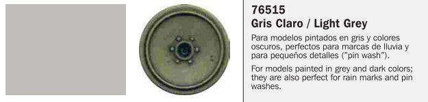 Vallejo Paint 76515 Light Grey Model Wash Weathering Paint - 35 ml Bottle