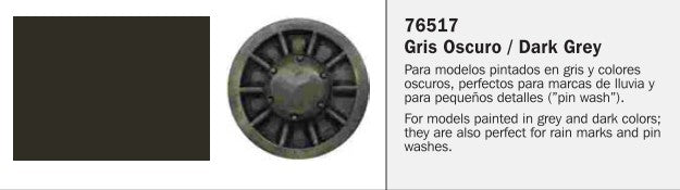 Vallejo Paint 76517 Dark Grey Model Wash Weathering Effect Paint - 35 ml Bottle