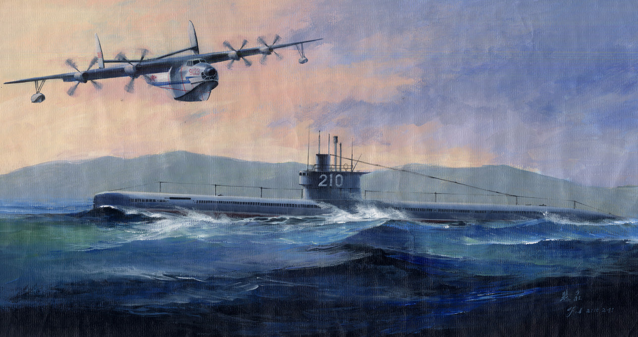 Hobby Boss Models 83515 1:350 PLAN Type 033 Submarine & SH-5 Plastic Model Kit
