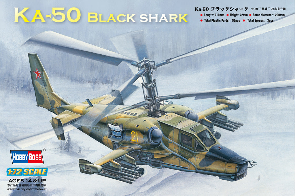 Hobby Boss s 87217 1:72 Kamov Ka-50 Black Shark Attack Military Helicopter Kit