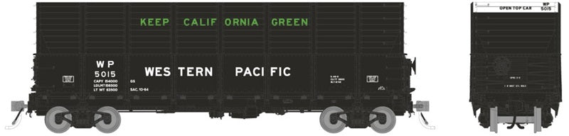 Rapido Trains 163103 HO Western Pacific 40' Drop Bottom Gondola (Set of 6)
