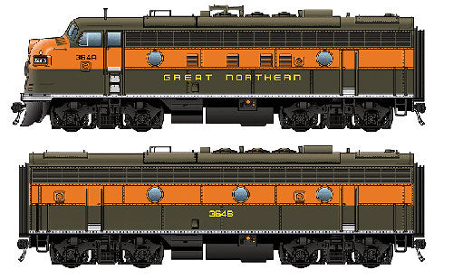 Walthers 920-40706 HO GN EMD F7A-B Set Tsunami Sound & DCC #364A, 364B