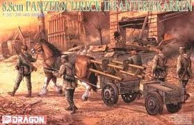 Dragon 6104 1:35 8.8CM Panzerschreck Infanteriekarren (6 Figs, Horse & 2 Carts)