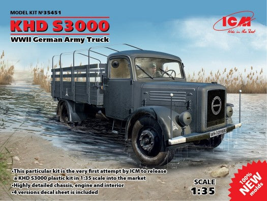 ICM 35451 1:35 WWII KHD S3000 German Army Truck Military Vehicle Model Kit