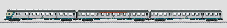 Marklin 43829 HO Scale German Federal Railroad DB Silberling/Silver Coins 3-Car