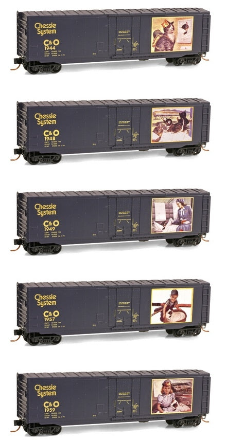 Micro-Trains 99321150 N Chessie Advertising Plug Door Boxcar (Set of 5)