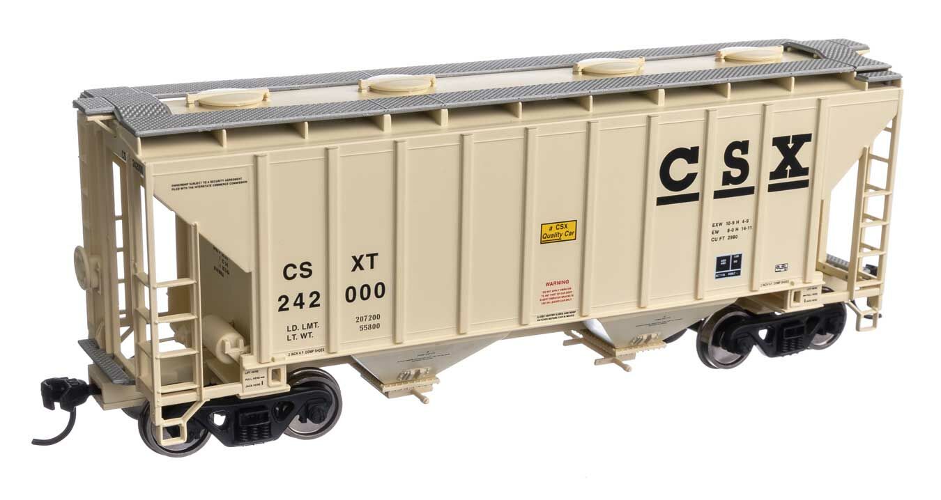 Walthers 910-7978 HO CSX 37' 2980 Cubic-Foot 2-Bay Covered Hopper RTR #242000