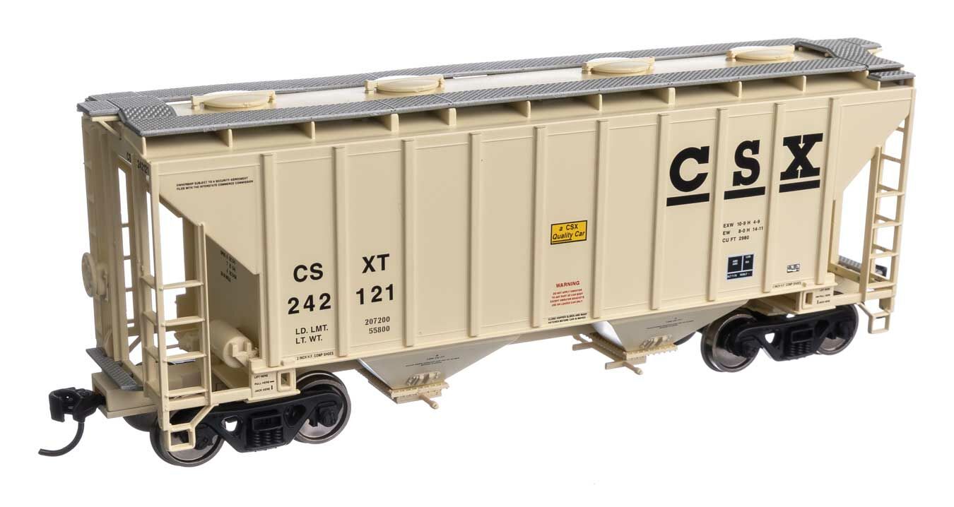Walthers 910-7981 HO CSX 37' 2980 Cubic-Foot 2-Bay Covered Hopper RTR #242121